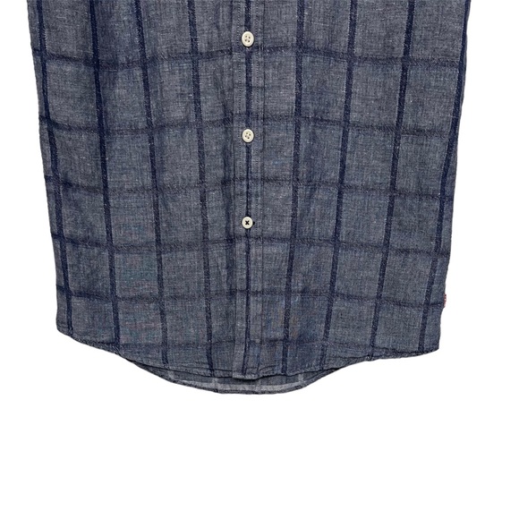 Izod Striped Short Sleeve Pocket Linen Button Down Shirt Men's Sz S - Picture 4 of 8